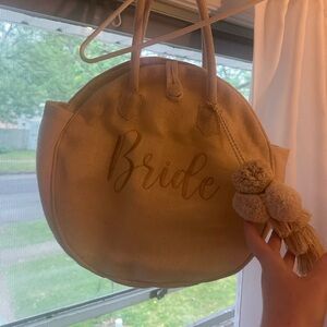 Bride Tan Round Tote Bag